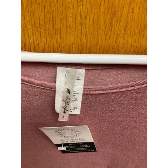 42 Pops Womens Short Sleeve Top With Lace Detail Size S Mauve - Picture 2 of 4